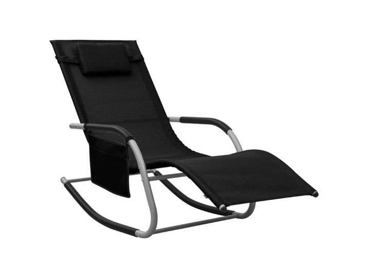 SALE 2026  Chaise longue terrasse Noir - Chaise longue textilène noir et gris PRO464445723