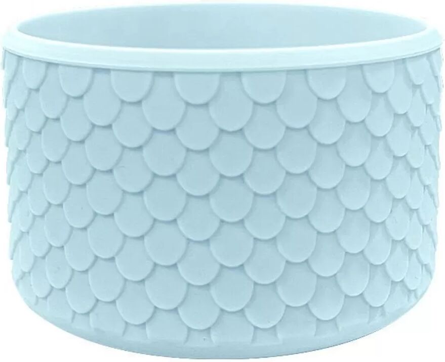 INF Macaron Hellblaue Fischschuppen Silikon-Becherhülle - Universelle Passform für 350ml-1200ml Becher