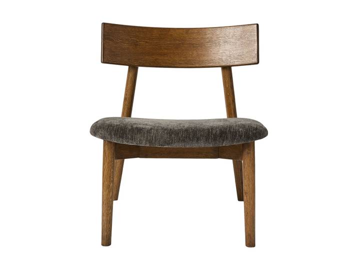 MUUBS Tetra Lounge Chair Granitfarbenes Gewebe-dunkel geölte Eiche