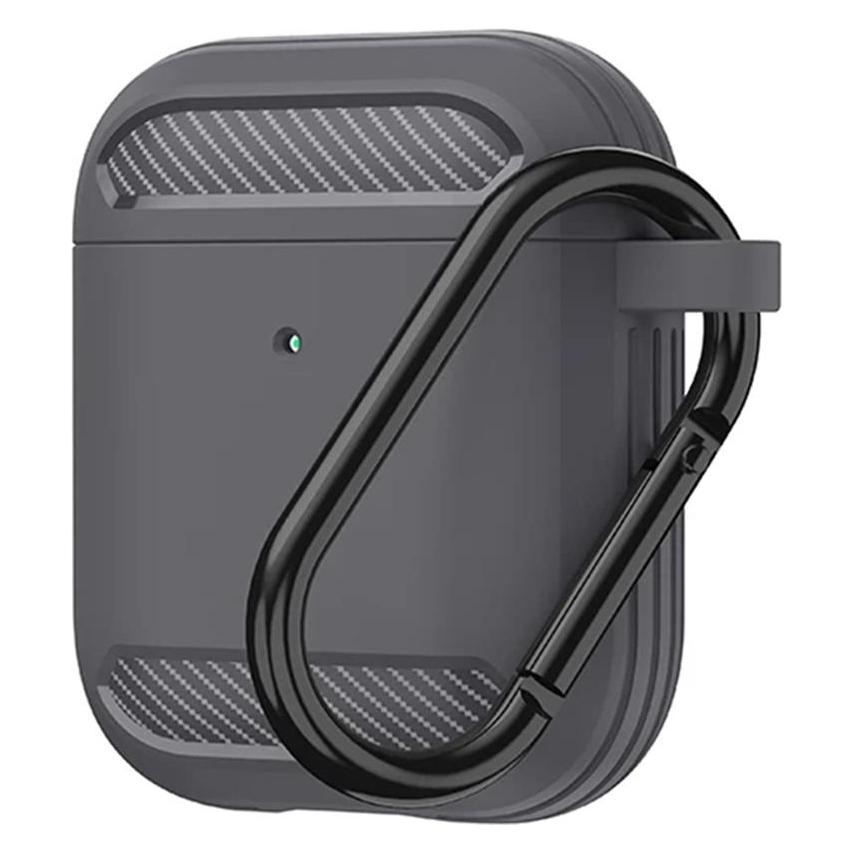 Techsuit - Carbon Silicone - for AirPods 1 / AirPods 2 - Gray (Kopfhörer Hülle) (56362614)