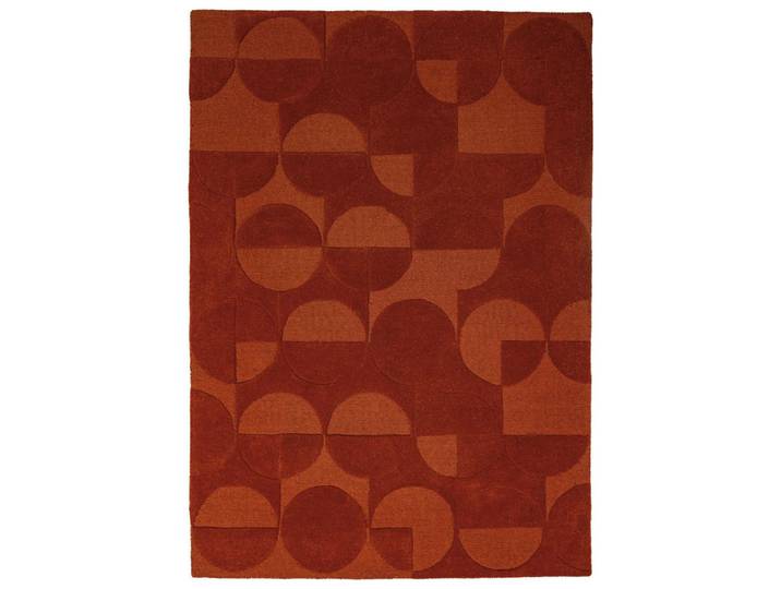 Flair Rugs Wollteppich Gigi, Terracotta, geometrisch, rechteckig, 120x170 cm, für Fußbodenheizung geeignet, in verschiedenen Größen erhältlich, für Hausstauballergiker geeignet, lichtunempfindlich, Teppiche und Böden, Teppiche, Moderne Teppiche