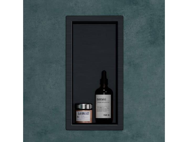 Mai & Mai Étagère murale à carreler noir 15x30x8 3cm niche de douche à encastrer en inox