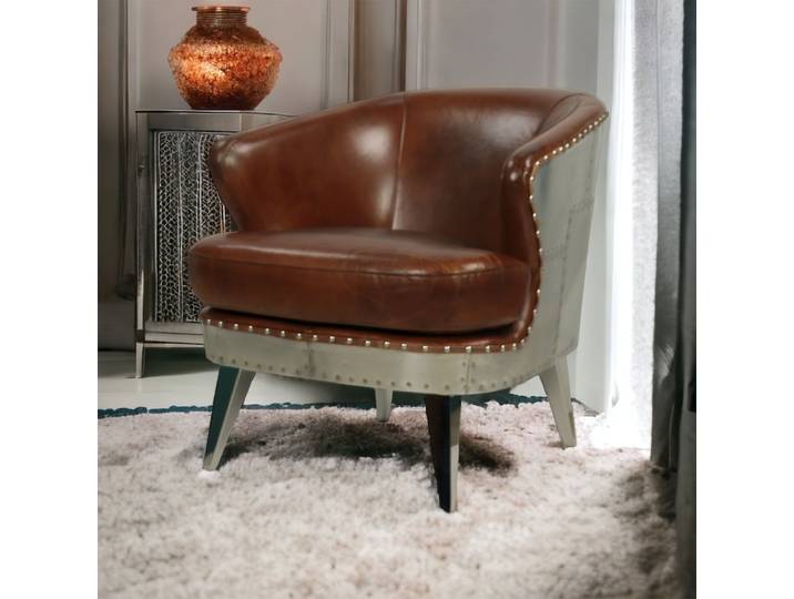 Fauteuil Aviateur Vegas en Cuir - Cigare