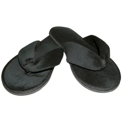 HYGOSTAR 10x10 Paar Slipper "Black Deluxe" Schwarz Einheitsgröße 28,5 cm lang Hotelslipper Einwegslipper Gästehausschuhe Hotelhausschuhe