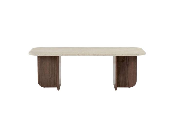 Calicosy Couchtisch Rechteckig abgerundete kanten 41,4/120/60 cm, Braun, Holzwerkstoff, 60x41.4x120 cm, Wohnzimmer, Wohnzimmertische, Couchtische
