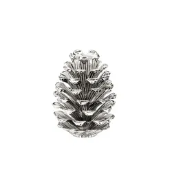 EDZARD Kerzenleuchter Zapfen (Höhe 9 cm), silberfarben, Aluminium vernickelt, für Stabkerze