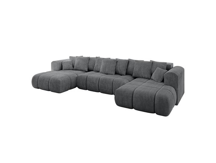WOHNLANDSCHAFT CLOUD-U-v1 405x185x90 Dunkelgrau Cord