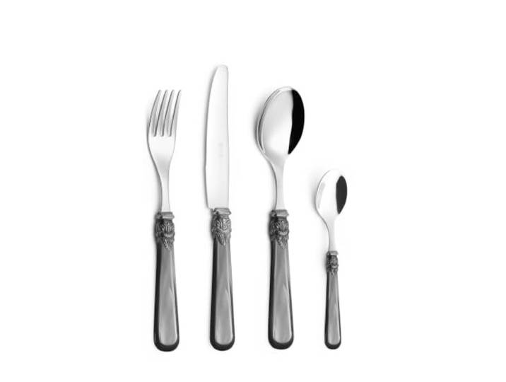 Service Besteckset 24-teilig Edelstahl Eme Napoleon Perleffekt Schwarz 9