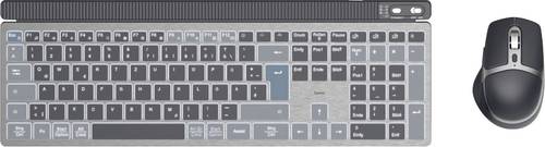hama 00173069 Multi-Device-Tastatur-Maus-Set "WKM-750", kabellos, LED, Schwarz, QWERTZ DE