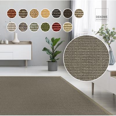 Sisalteppich DEKOWE "Mara S2 mit Bordüre", silber (silberfarben), B:133cm H:5mm L:190cm, Sisal, Teppiche, Sisalteppich, Flachgewebe, Material: 100% Sisal, Wohnzimmer, Kundenliebling