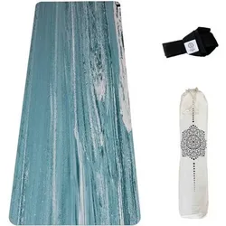 DIVASYA Yogamatte aus reinem Naturkautschuk, Größe 183 x 68 x 0,4 cm in Blau Blau
