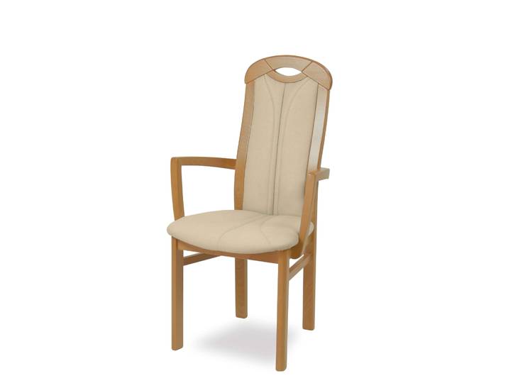 Armlehnstuhl HOME AFFAIRE ALEX, Stuhl,Armlehnstuhl , beige (beige, buche natur, beige), B:63cm H:103cm T:54cm, Massivholz, Stühle, Armlehnstuhl, Stuhl, Armlehnstuhl, Ausführung mit und ohne wasserabweisender Stoff