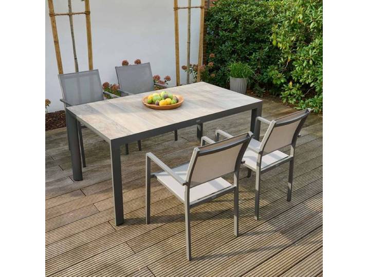 Siena Garden Leeds Gartenmöbel-Set M (4 Plätze) Tisch 160x90cm