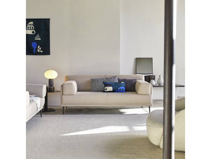 3-Sitzer-Sofa Finn mit ecrufarbenem Stoffbezug ,3-Sitzer - Beige