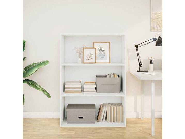 BEAU Bibliothèque de rangement - ZENCORE - Organisateur de Livre - Pour Séjour - blanc 80x30x114cm - Bois d'ingénierie LH16589