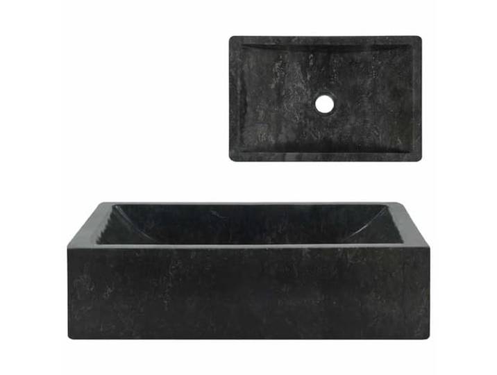 vidaXL Lavabo 45x30x12 cm marbre noir brillant