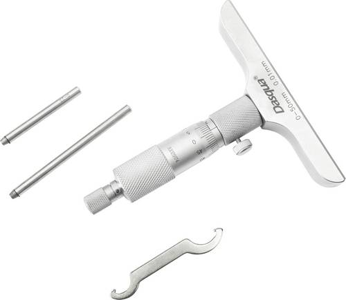 Dasqua 4611-8110 Tiefenmikrometer mit Kontrollmaß 0 - 50mm DIN 863