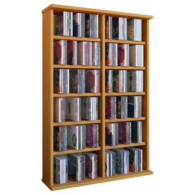 Media-Regal VCM "Holz CD DVD Stand Regal Schrank Ständer Ronul", braun (buche), B:60cm T:18cm, Regale
