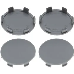 4 Nabenkappen Ø 60,0 mm - 56,0 mm / flach grau / Klebefläche