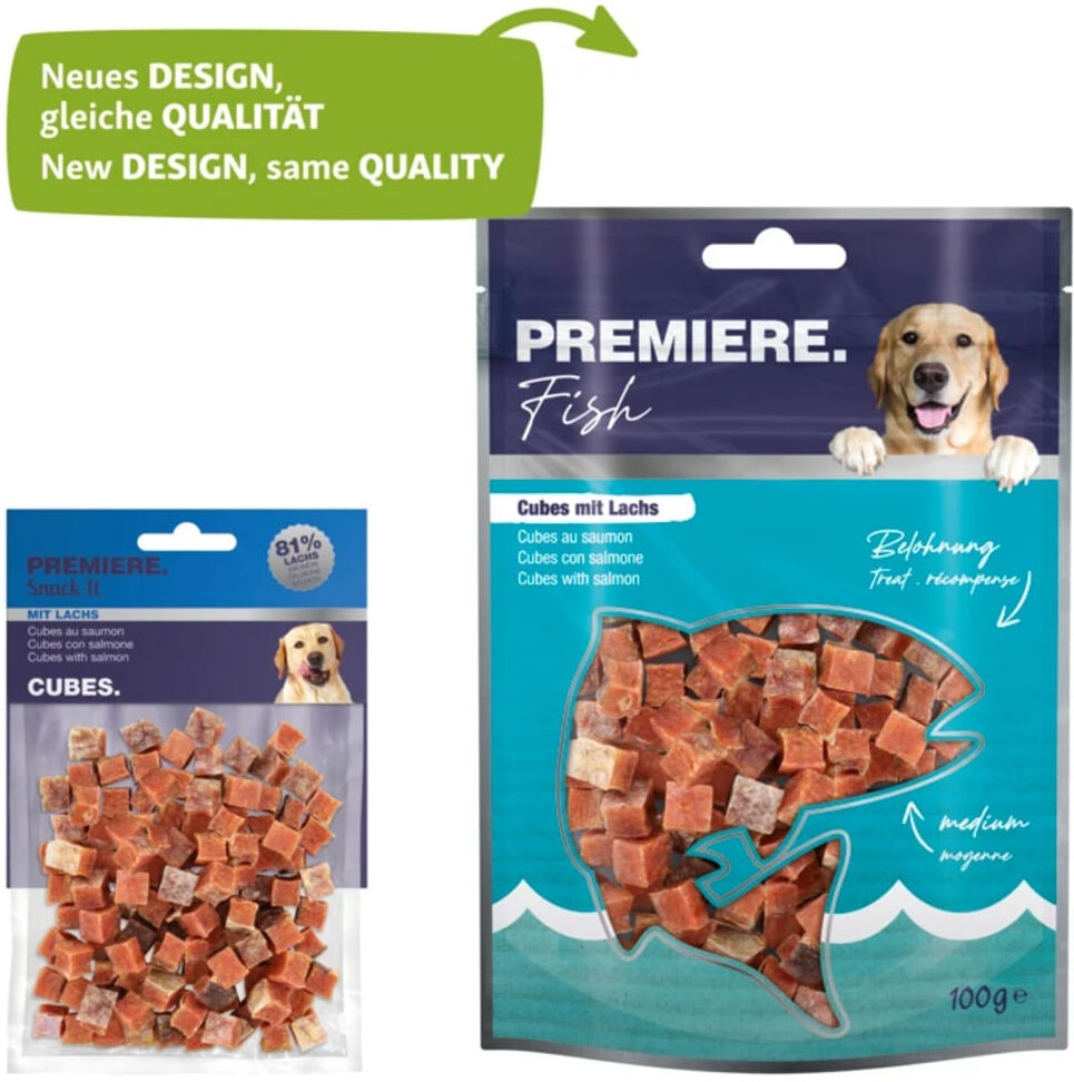Premiere Dog Snack Fish Cubes 100G SALMONE
