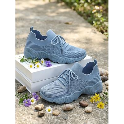 Pinke Flyknit-Sneaker für Damen – atmungsaktive und weich gepolsterte Komfort-Sneaker für Alltag, Reisen, Arbeit, Shopping, Fitness und Outdoor-Aktivitäten