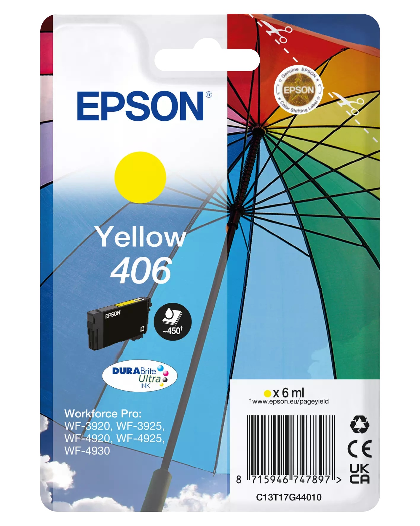 Epson 406 Umbrella DuraBrite Ultra Druckpatrone 6ml Gelb