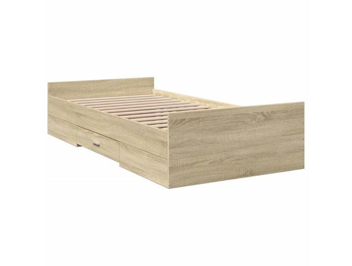 Brun Lit simple:75x190 cm - Cadre robust - Pour sommeil - Cadre de lit avec tiroirs - chêne sonoma 75x190 cm 8134239304