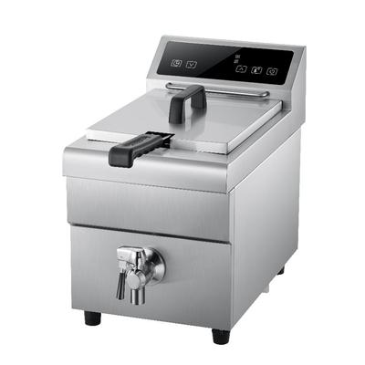 METRO PROFESSIONAL Induktionsfritteuse GIDF1008, Edelstahl, 48.5 x 29 x 40.5 cm, 8 L, 3500 W, mit Ablasshahn, silber