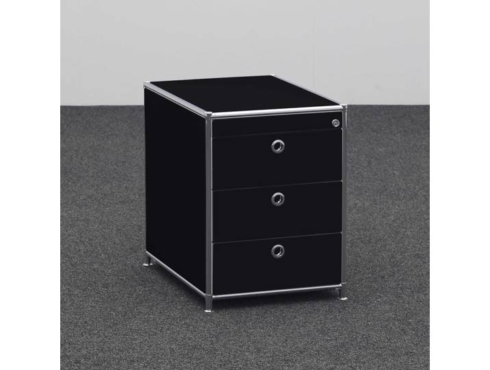 Standcontainer System4, Schwarz, mit Schublade, mit Schlüssel, Neu – Ideal für leichte Aufbewahrung