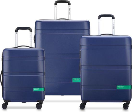 DELSEY Delsey Paris x United Colors of Benetton - Now Kofferset - 3-teilig - Handgepäck 34L + aufgegebenes Gepäck 65L und 93L - Blau