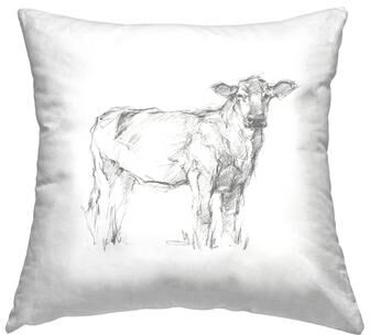 Stupell Minimal Cow Sketch Style Printed Throw Pillow by Ethan Harper