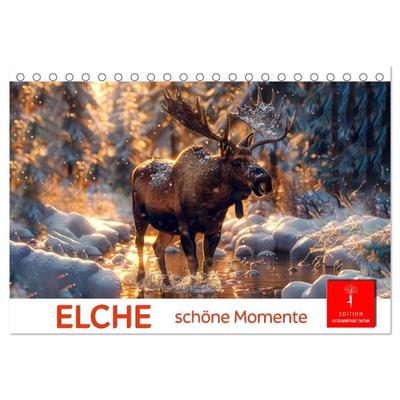 Elche - schöne Momente (Tischkalender 2026 DIN A5 quer), CALVENDO Monatskalender