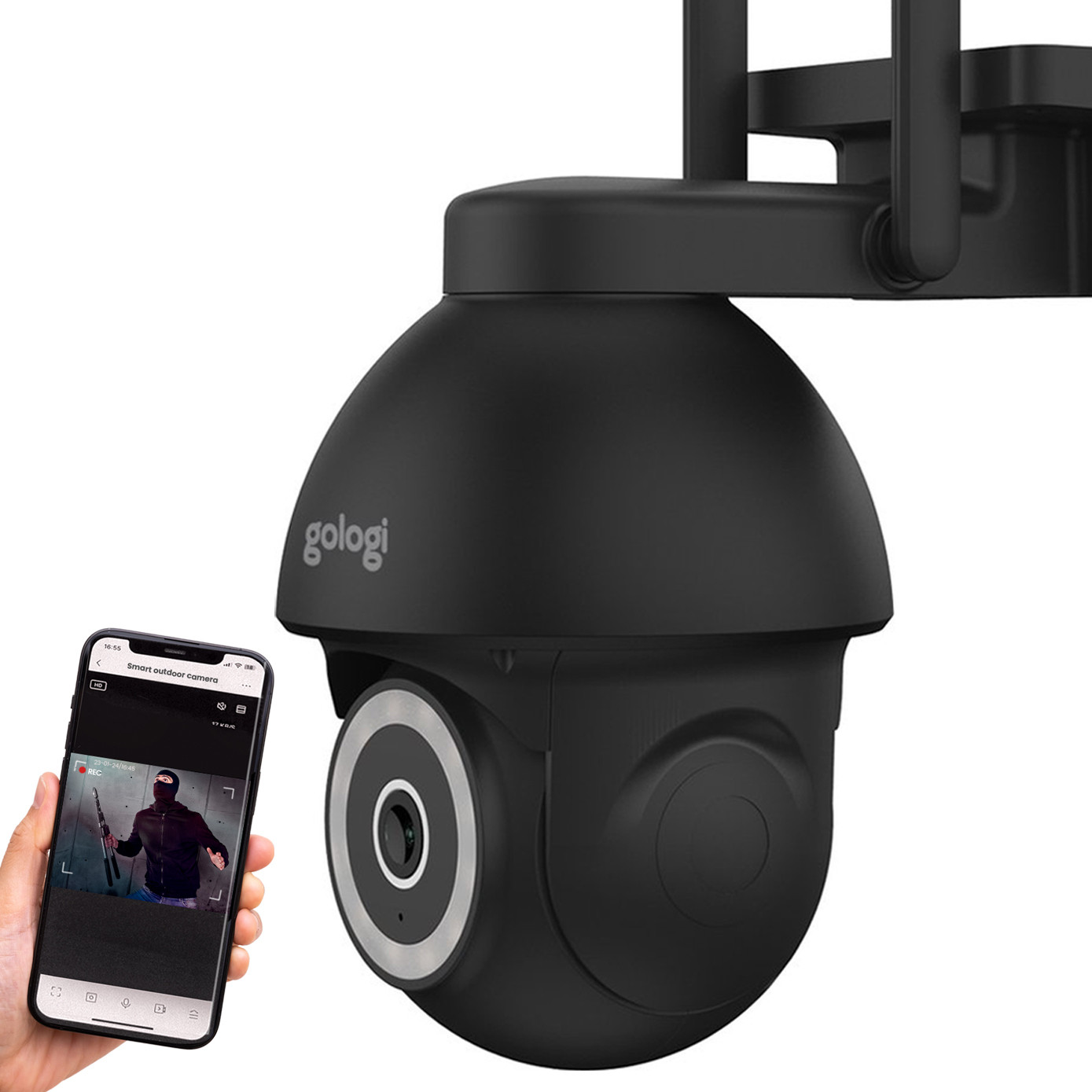 Gologi Superior 2 bewakingscamera - 4MP Buitencamera met nachtzicht en WiFi - Zwart