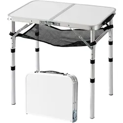 Relaxdays Campingtisch klappbar Weiß,Schwarz,Silber