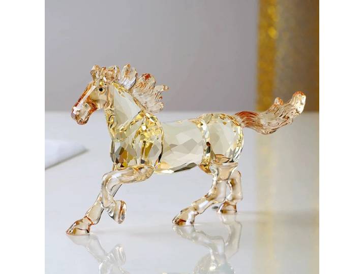 Statue de cheval en cristal K9 nordique, modèle animal, ornement, sculpture artisanale, décoration de bureau, cadeau d'art créatif, décoration de chambre