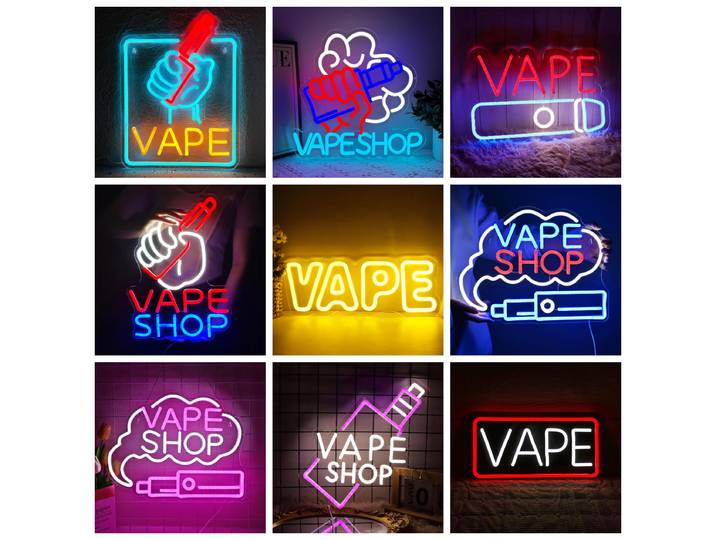 Enseigne néon VAPE à LED USB à intensité variable pour les magasins de vape, les boutiques de tabac, la décoration murale, enseigne lumineuse néon