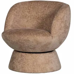 Drehsessel Shuffle aus Chenille-Stoff, Retro Chic, Natur, komfortabel gepolstert, drehbar