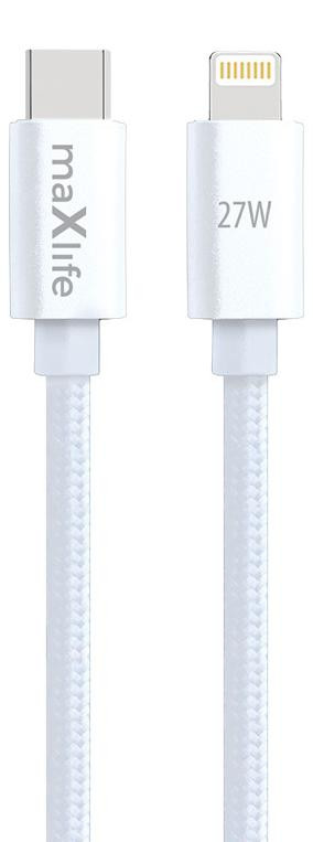MaxLife 27W snellaadkabel USB-C naar Lightning, 1 meter