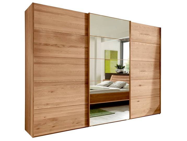 Linea Natura Schwebetürenschrank 3-türig CARDIFF, Erle, Teilmassiv