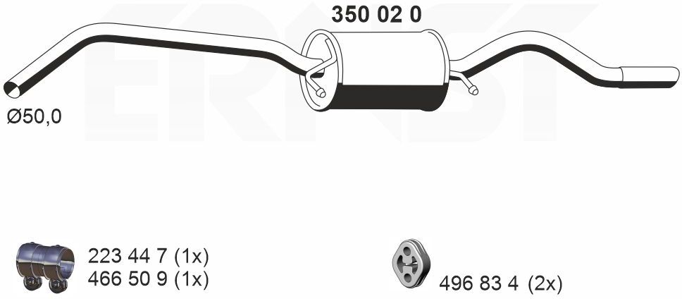 Ernst Endschalldämpfer 350020 Für Mercedes