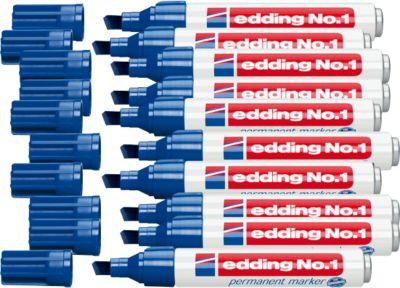 edding No.1 permanent Marker, 10 Stück, blau