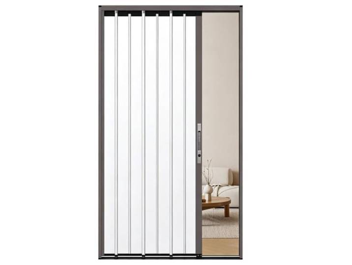 Falttür Aluminium Falttür Kleiderschrank mit Weißem Paneel & Schiene Maßgefertigte Verdunkelnde Falttür für Verschiedene Öffnungen Wohnung Schlafzimmer
