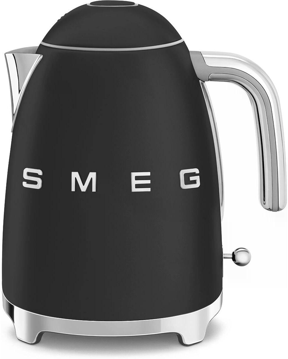 SMEG Wasserkocher "50's Style", schwarz (schwarz matt), B:22,6cm H:24,8cm T:17,1cm, Wasserkocher, Wasserkocher schwarz matt Einheitsgröße