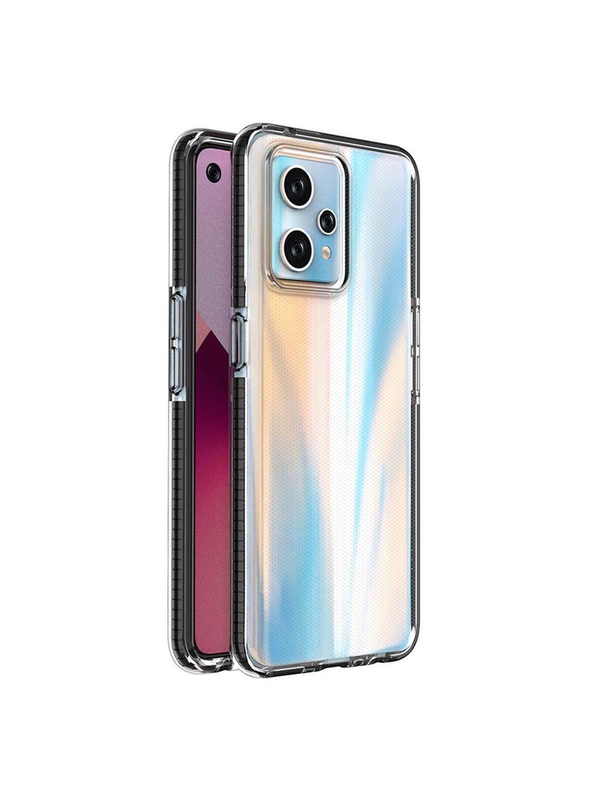 Hurtel Spring Case for Realme 9 Pro+ / Realme 9 Silicone Cover with Frame Black