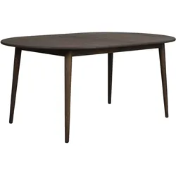 Esstisch Tyler Oval aus massiver Eiche, skandinavisches Design, ausziehbar, braun, für 4–6 Personen