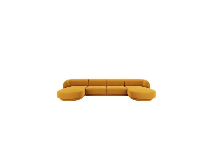 Modulares Design Panorama „Miley“ (5/6-Sitzer) Samt Senfgelb Chosen by Bloomingloft