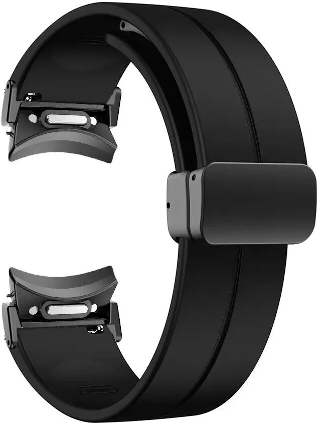 INF 20mm Schwarzes Silikon-Uhrenarmband mit Metallschnalle für Samsung