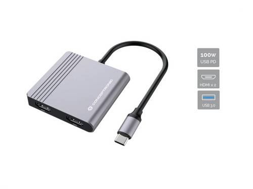 Conceptronic USB-C Dockingstation DONN13G 4-in-1 MST Docking Station USB 3