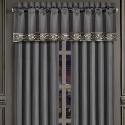 J. Queen New York Deco Charcoal Window Straight Valance
