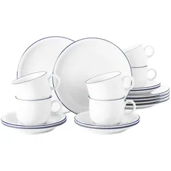 Seltmann, Geschirrset, Compact Blaurand Kaffeeservice (18 Stk.)